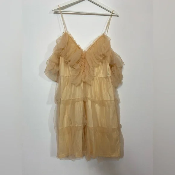 short tight yellow dress Mustard Yellow Silk Mini Kaftan Dress main image 1